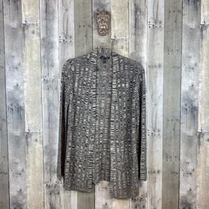 Eileen Fisher Grey Marled Chipped Texture Thin Knit Cardigan Size XXS